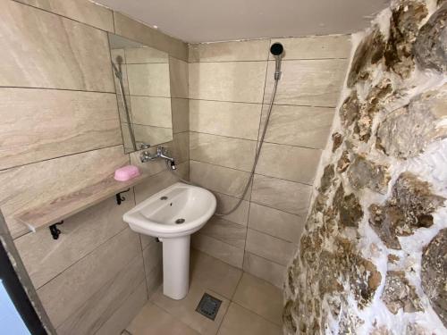 uma casa de banho com um WC e um lavatório em Apartment Konoba Ulicevic em Vranjina