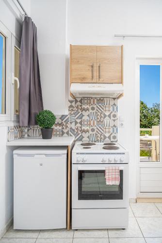 Η κουζίνα ή μικρή κουζίνα στο Mylos Apartments Anissaras