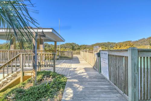 a wooden walkway leading to a house with a fence at Sea-Nic View in Caswell Beach