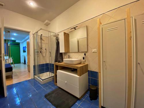 een badkamer met een wastafel en een douche bij [FIERA] Bologna Expo Home in Bologna