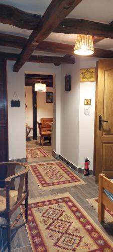 a living room with a rug on the floor at Golemi kamik Pirot Vlasi 4 in Pirot