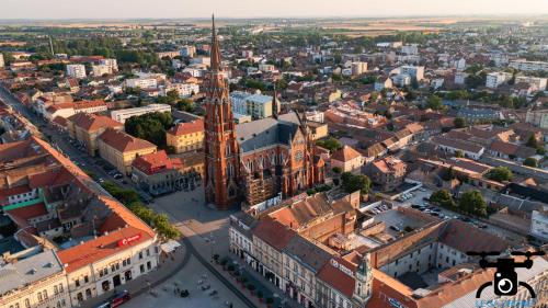 an aerial view of the city of durham at Goldberg Apartments Osijek in Osijek
