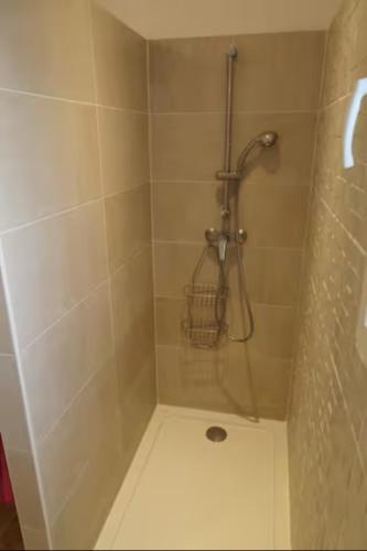 La salle de bains est pourvue d'une douche. dans l'établissement Villa idéale séjour en famille à Taussat, à Lanton