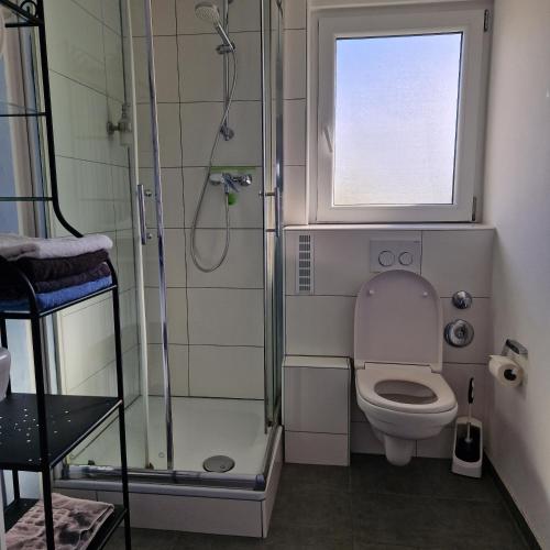 Bilik mandi di Ferienwohnung Karlsruhe