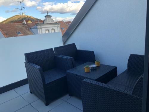 Ein Sitzbereich in der Unterkunft Apartmán X28