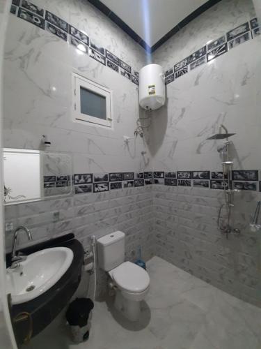 a bathroom with a toilet and a sink at Panorama Hotel in Luxor