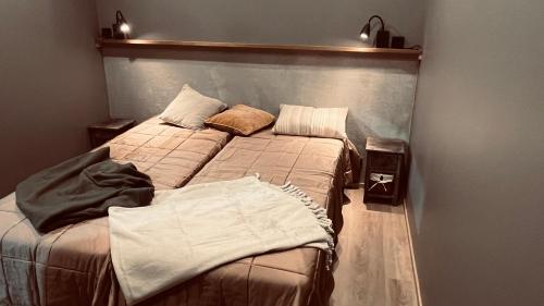 1 Schlafzimmer mit 2 Einzelbetten in einem Zimmer in der Unterkunft Naali in Kilpisjärvi