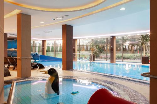 a hotel pool with a penguin on the floor at Primavera Jastrzębia Góra in Jastrzębia Góra