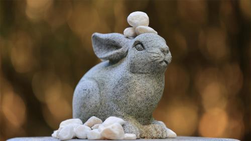 a statue of a rabbit with balls on its head at Toyoko Inn Tottori-eki Minami-guchi in Tottori