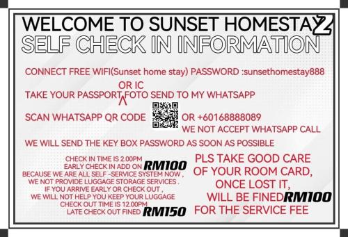 a poster for a concert with the wordsiversary self check in information at Sunset Homestay - Backpacker Hostel Self Checkin in Kuching