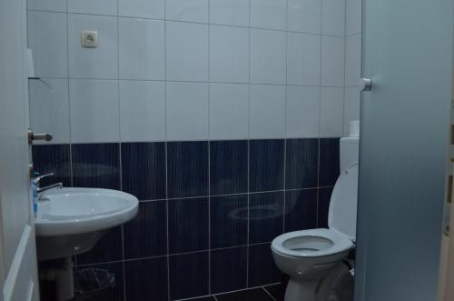 y baño con aseo y lavamanos. en Rooms Guardian, en Međugorje