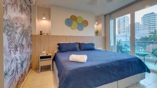 Katil atau katil-katil dalam bilik di Miami Hotel Cartagena - Luxury Apartments