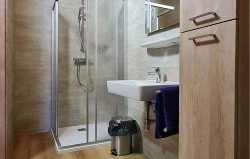 a bathroom with a sink and a shower at 6 Bedroom Gorgeous Home In Lachtal - Schnberg in Hinteralm