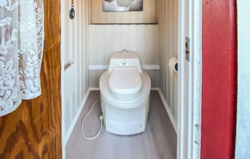 - une petite salle de bains avec toilettes dans une poupée dans l'établissement 4 Bedroom Cozy Home In Fjerdingby, à Hektner