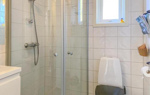 Rödbergにある2 Bedroom Lovely Home In Raudebergのバスルーム(シャワー、トイレ、洗面台付)