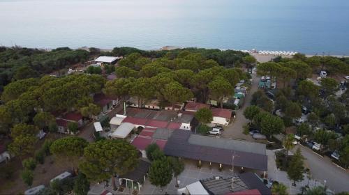 an overhead view of a park next to the ocean at Villaggio Mondial Camping in Metaponto