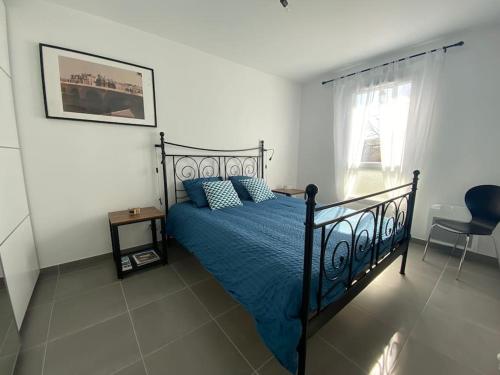 Ένα ή περισσότερα κρεβάτια σε δωμάτιο στο Cogolin Centre 1 bed Appartment