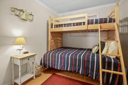 a bedroom with two bunk beds and a desk at Myrtle Beach Resort A316 in Myrtle Beach