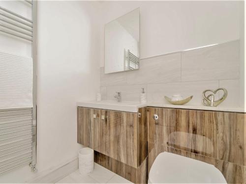 uma casa de banho com um lavatório e um espelho em 1 Bed in Chester 78221 em Chester