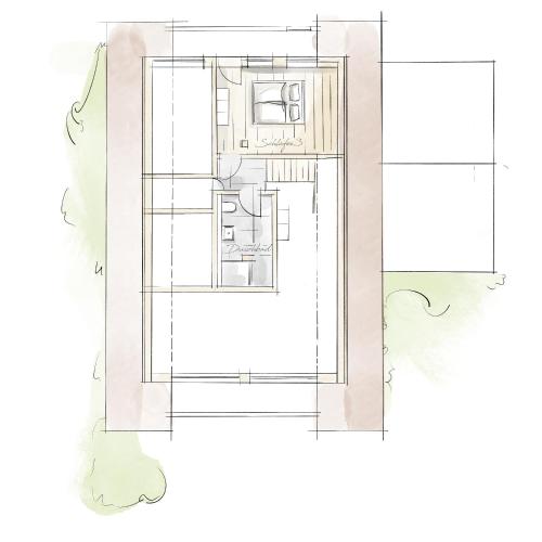 a drawing of a floor plan of a house at Panorama Chalet in Bayrischzell