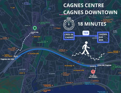 a map of the cassis centre condos downtown at Orangers - Bord de mer-Studio cosy refait à neuf 4 personnes in Cagnes-sur-Mer