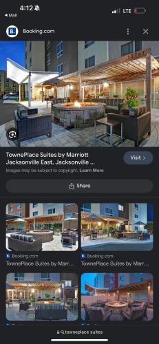 Captura de pantalla de un sitio web para un edificio en TownePlace Suites Jacksonville Airport, en Jacksonville