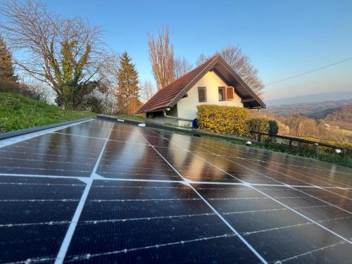 a house sitting on top of a tennis court at Cesargradska klet in Tuhelj