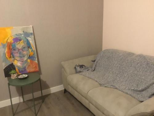 Χώρος καθιστικού στο Chambre hote tout confort située 300 m mer 100 m rue de la mer ouistreham si plusieurs nuits location simple