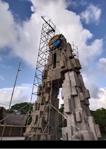 a building being constructed with scaffolding on top of it at Sharick Beach House in Tubará