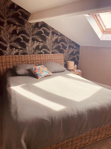 a bedroom with a large bed in a room at Chambre bohème chez Rachel in Pau