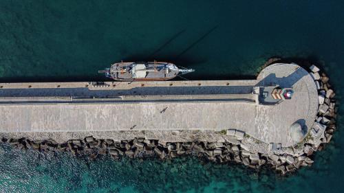 an aerial view of a cruise ship in the water at Loft 900 - Home & SPA - A Timeless Luxury in Monopoli in Monopoli