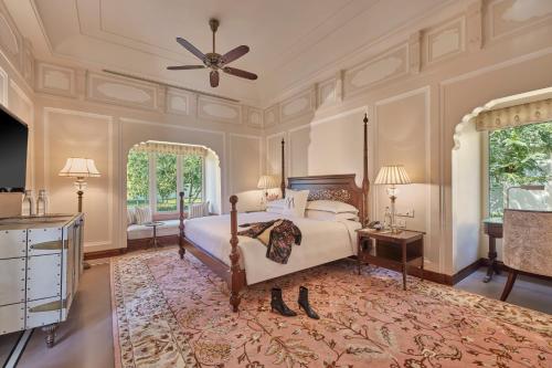 a bedroom with a bed and a ceiling fan at Mementos by ITC Hotels Jaipur in Jaipur