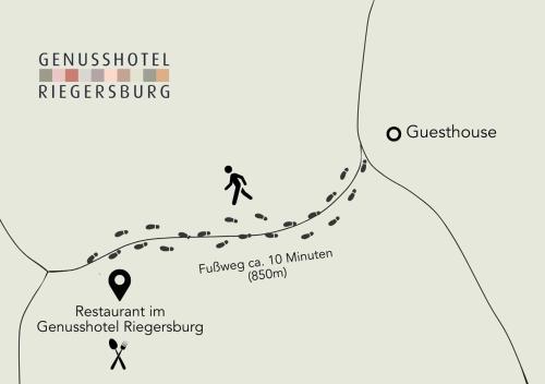 a map of the germanotide preservative bypassing the germanotide preserve at GUESTHOUSE RIEGERSBURG - Das Haus der guten Geister in Riegersburg