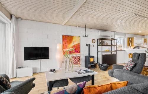 Μια τηλεόραση ή/και κέντρο ψυχαγωγίας στο 3 Bedroom Lovely Home In Haderslev