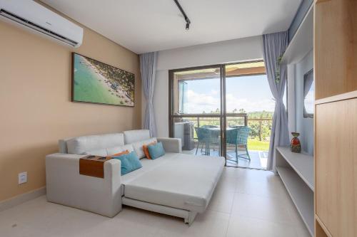 Postel nebo postele na pokoji v ubytování Apt Beira-Mar Eco Resort Praia dos Carneiros