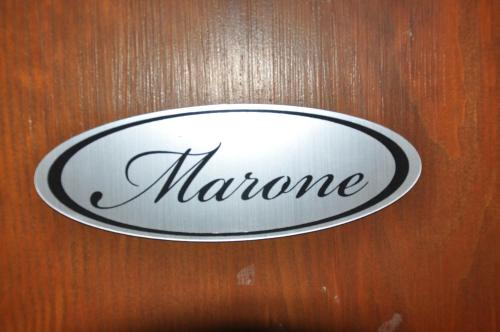 a sign on a wooden door with the name marrow at Apartamenty Lawenda in Rabka