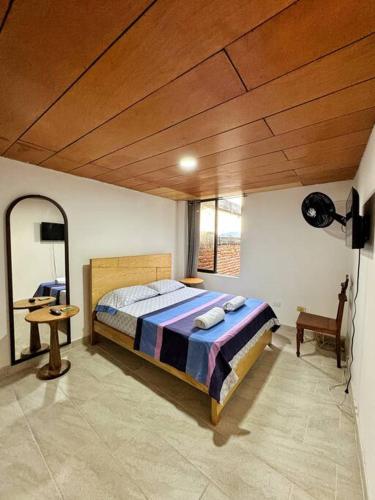 Postel nebo postele na pokoji v ubytování Gran Apto Con Vista a Basílica