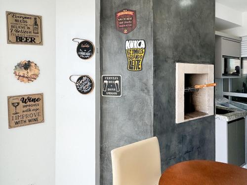 Dapur atau dapur kecil di Resid. Clube Mar Grosso - Laguna - LAG604
