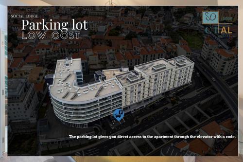 a rendering of a large white building in a city at SOCIAL LODGE - Centro do Funchal in Funchal