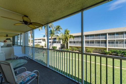 a balcony with a view of a resort at Sanibel Siesta on the Beach unit 501 condo in Sanibel