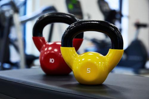 a pair of toy handles sitting on a table at SpringHill Suites St. Louis Brentwood in Brentwood