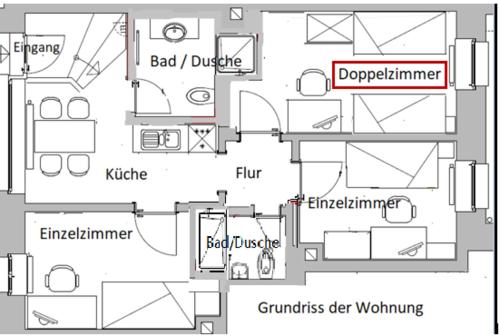 a floor plan of a house with at Leipzig-in in Leipzig