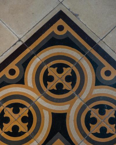 a tile floor with a design on it at Gala Sardinia in Cagliari
