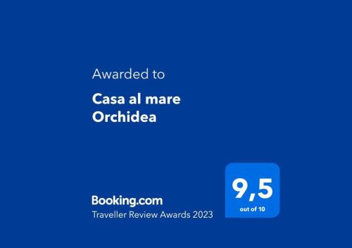 a screenshot of a cell phone with the text awarded to casa all mire at Casa al mare Orchidea Relax, Moto parking e WiFi vicino alla spiaggia in Cala Gonone