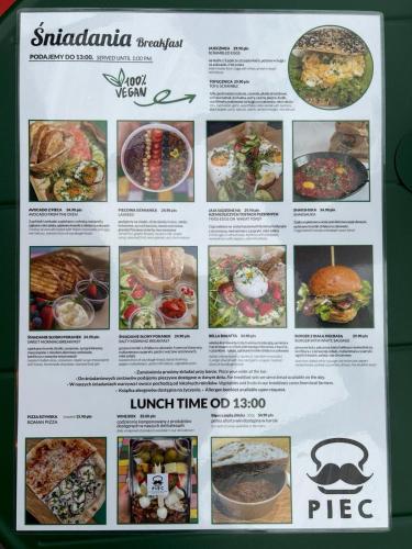 Apartamenty Długa 27 في كراكوف: ملصق عليه صور طعام على الحائط