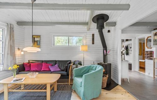 Χώρος καθιστικού στο Holiday Home Væggerløse With Fireplace V