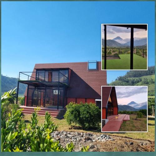 a collage of a house with mountains in the background at Destinos Exclusivos Patate in Patate