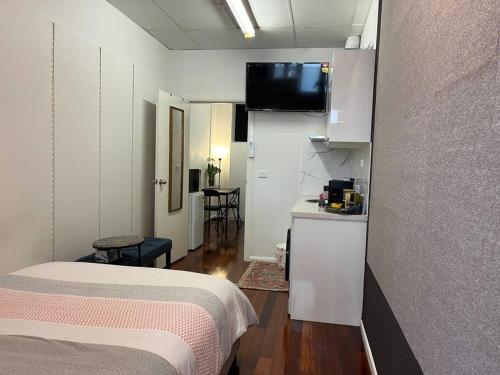 Dapur atau dapur kecil di Great value studio + convenient location