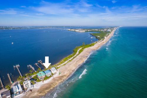 an aerial view of an island in the ocean at Heaven Can't Wait in Stuart