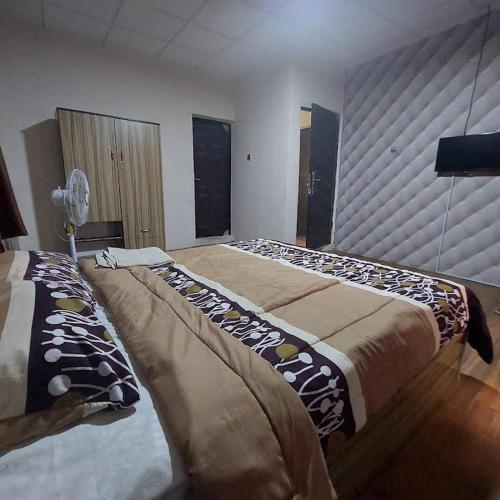 イバダンにあるDiek Guest Houseのベッドルーム1室(大型ベッド1台付)